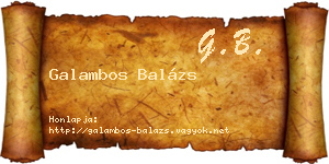 Galambos Balázs névjegykártya